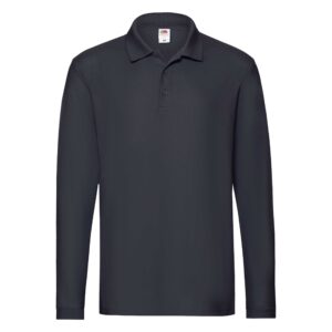 premium long sleeve polo - Deep Navy, XL